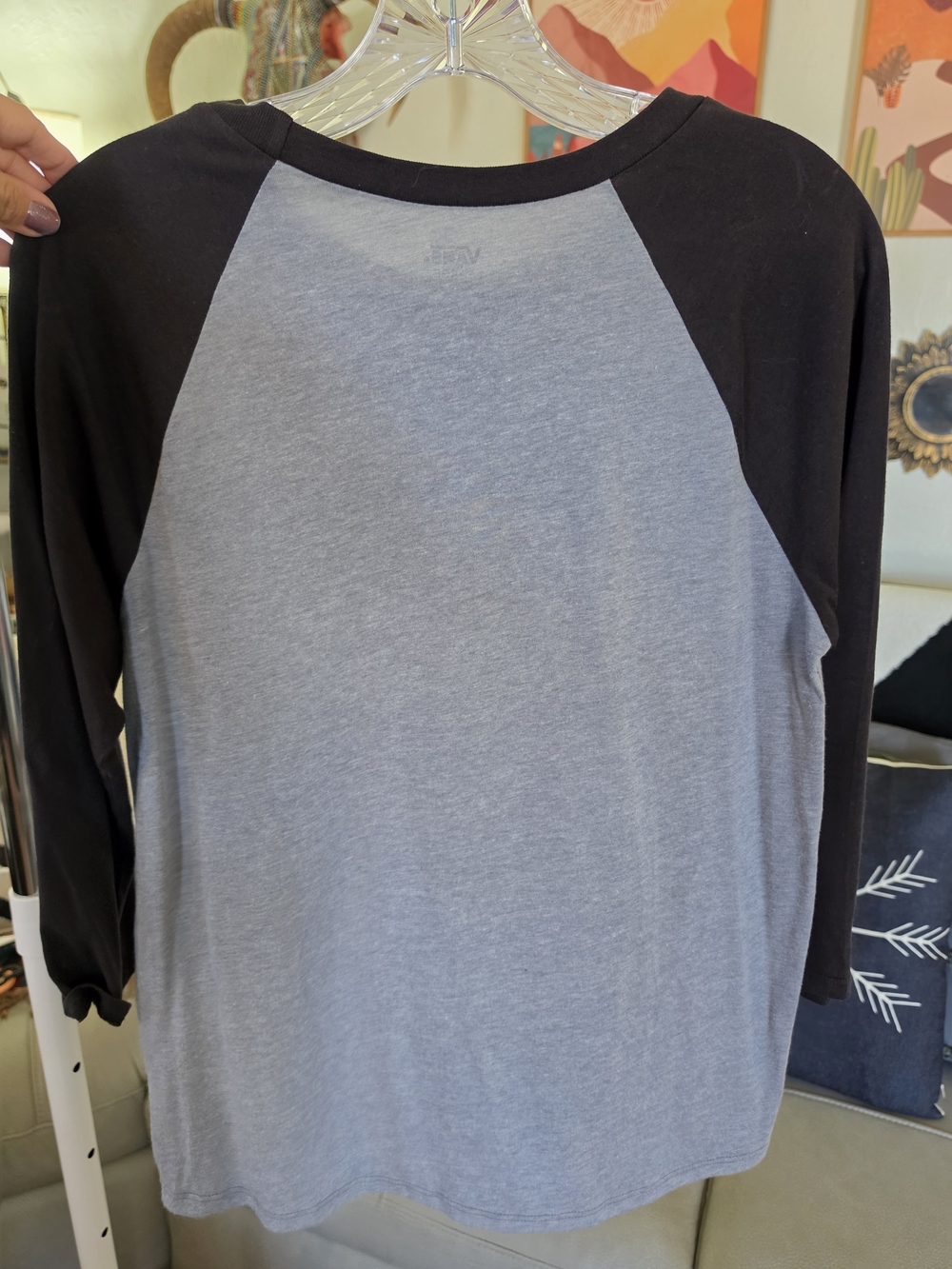 Vans Gray Tee with Black Trim and Script Logo - Picture 3 of 3
